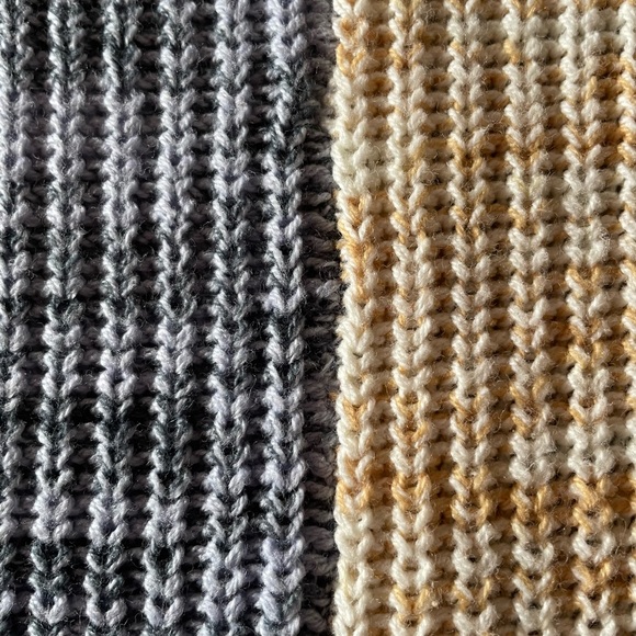 Urban Outfitters S Cotton Blend Yellow Blue Oversized Pullover V-neck Sweater - Picture 6 of 12